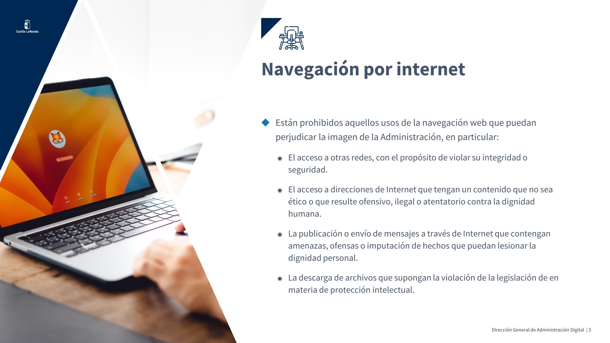 Imagen usos prohibidos en la navegación por internet